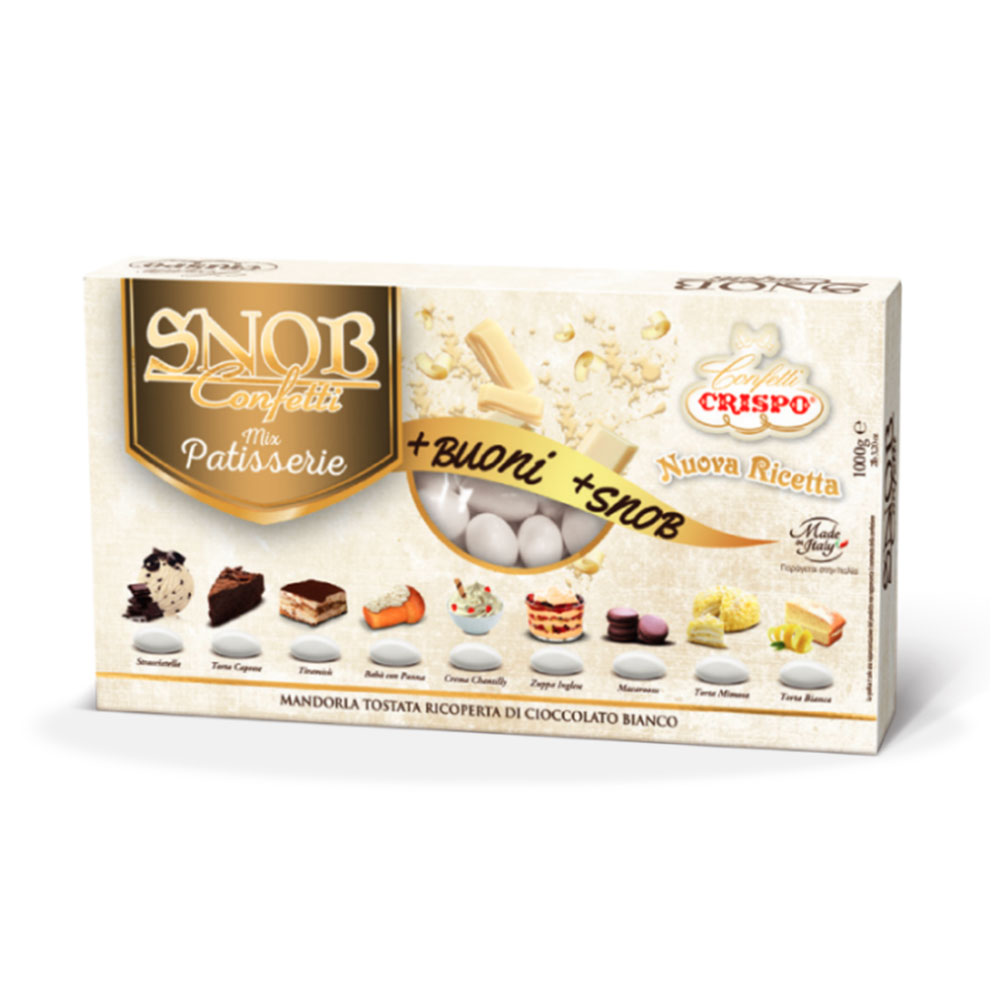 Confetti Crispo Bianchi con mandorla Mix Patisserie | circa 200 confetti LINEA SNOB
