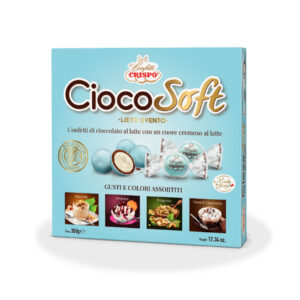 Confetti azzurri al cioccolato incartati singolarmente | CiocoSoft Crispo da 350 gr