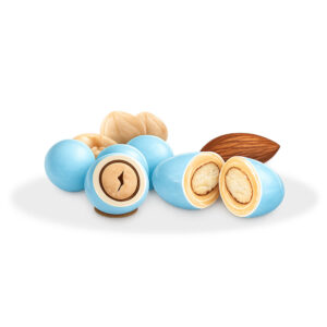 Confetti azzurri con mandorla e nocciola Linea ESSENZA Confetteria Leonetti da 500 gr
