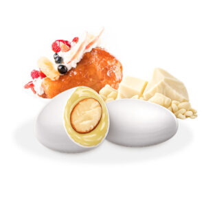 Confetti bianchi con mandorla gusto Babà con Panna circa 150 confetti | Boccia Confetti