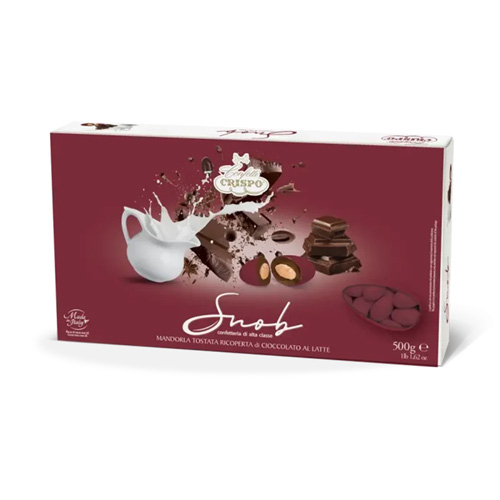 Confetti Crispo Color Bordeaux con mandorla e cioccolato | LINEA SNOB da 500 gr