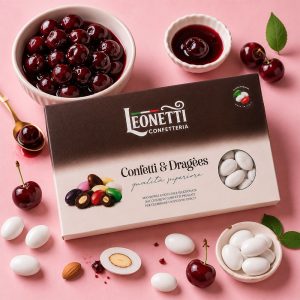 Confetti bianchi CuorDi mandorla gusto Amarena | Confetteria Leonetti da 1 kg