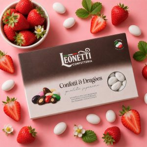 Confetti bianchi CuorDi mandorla gusto Fragola | Confetteria Leonetti da 1 kg