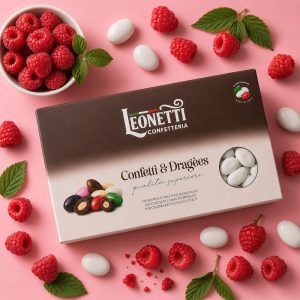 Confetti bianchi con mandorla gusto Lamponi | Confetteria Leonetti da 1 kg