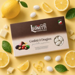Confetti bianchi CuorDi mandorla gusto Limone | Confetteria Leonetti da 1 kg