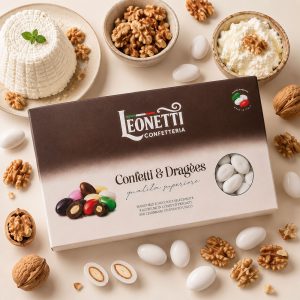 Confetti bianchi CuorDi mandorla gusto Ricotta e noci | Confetteria Leonetti da 1 kg