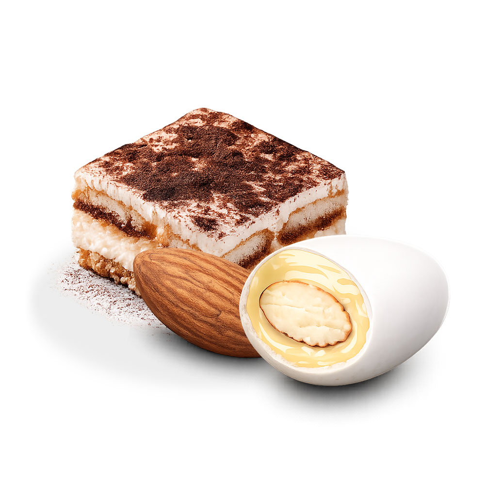 Confetti bianchi CuorDi mandorla gusto Tiramisù | Confetteria Leonetti da 1 kg - immagine 5