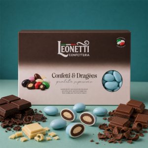 Confetti celesti CuorDi Mandorla in Trilogia di Cioccolato | Confetteria Leonetti da 1 kg