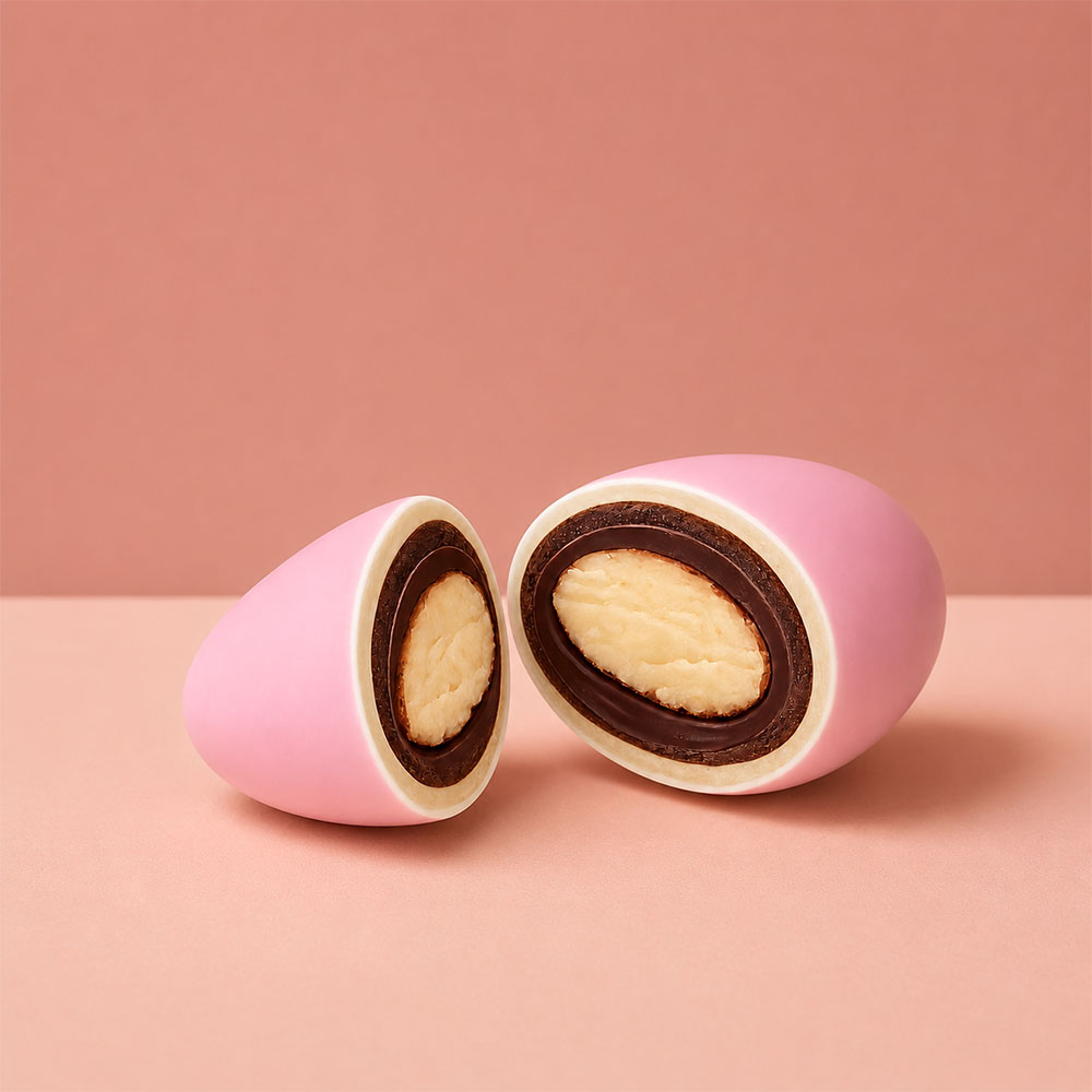 Confetti rosa CuorDi Mandorla in Trilogia di Cioccolato | Confetteria Leonetti da 1 kg - immagine 2