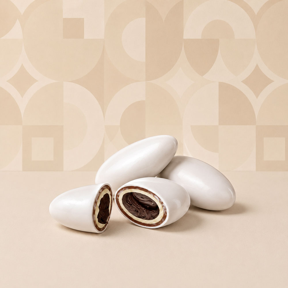 Confetti bianchi CuorDi ChocoCream al Triplo Cioccolato | Confetteria Leonetti da 1 kg - immagine 2