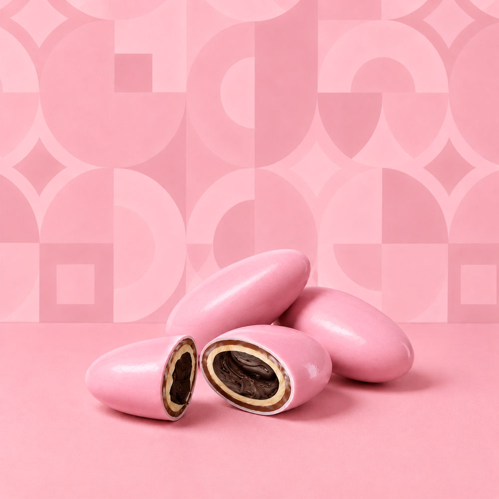 Confetti rosa CuorDi ChocoCream al Triplo Cioccolato | Confetteria Leonetti da 1 kg - immagine 2