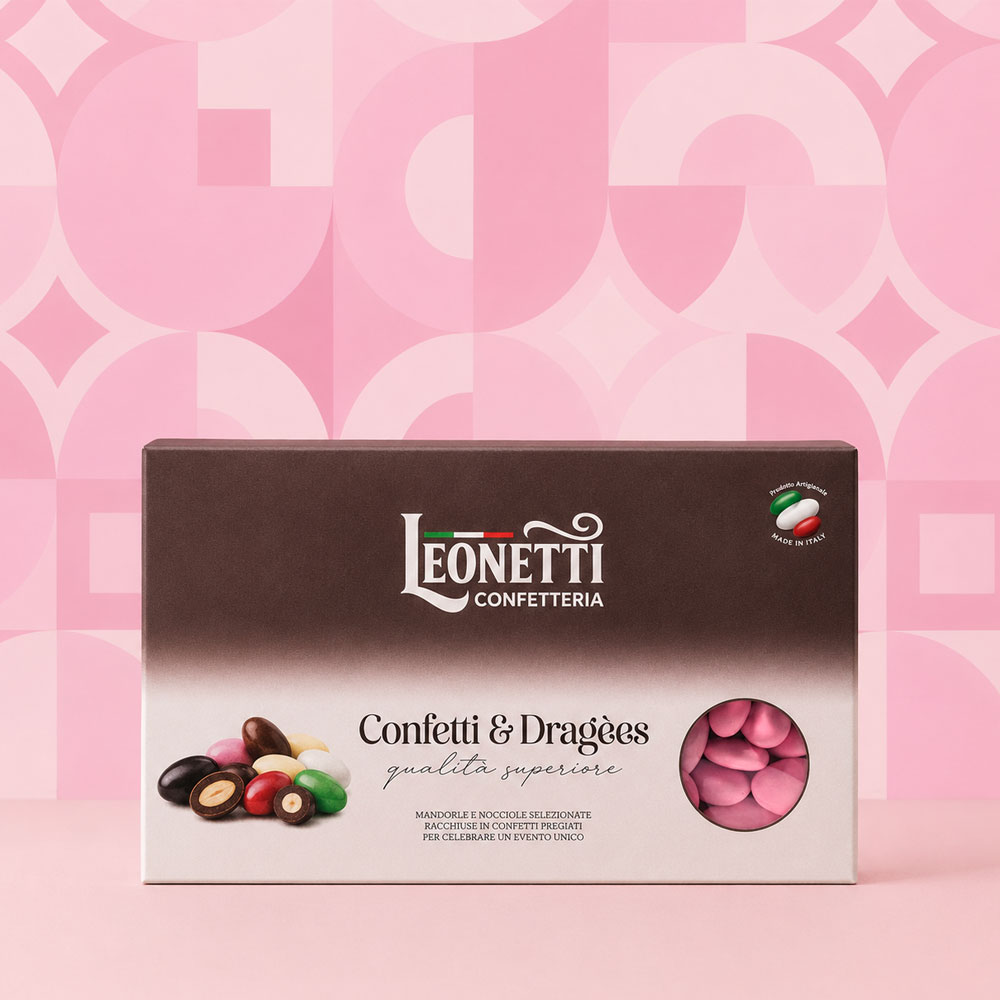 Confetti rosa CuorDi ChocoCream al Triplo Cioccolato | Confetteria Leonetti da 1 kg