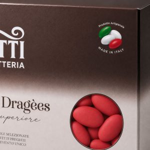 Confetti rossi alla Mandorla Intera Pelata calibro 37 | Confetteria Leonetti da 1 kg